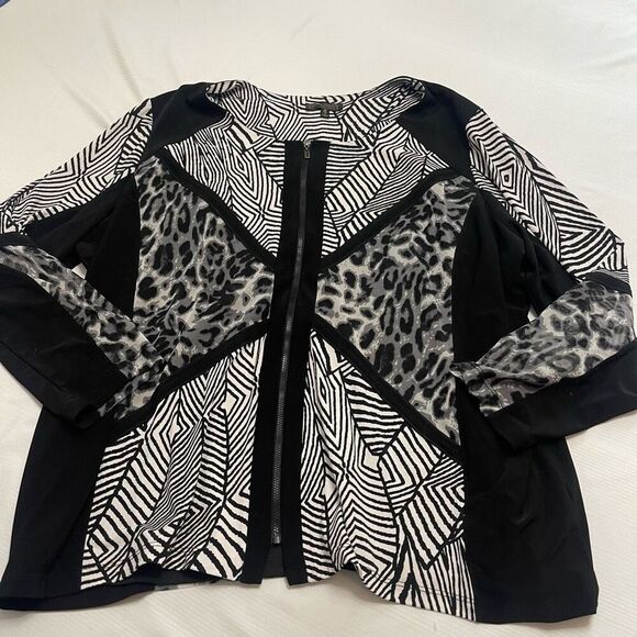 Picadilly Fashion Art To Wear Lagenlook Cardigan Full Zip Jacket Plus Size 3X - Picture 1 of 6